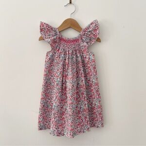 GIL & NIYA EUC Smocked Heirloom Floral Ruffle Sleeve Dress